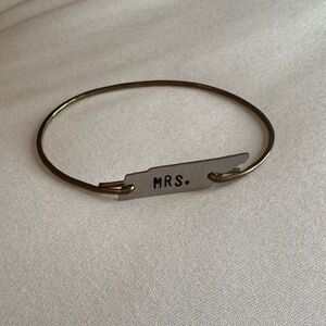 Gold and Silver 'MRS.' Bracelet